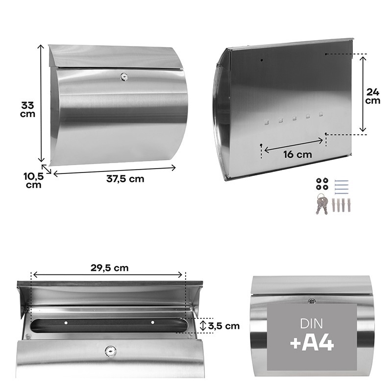 Aura Inox Large Capacity Outdoor Letterbox | ARREGUI