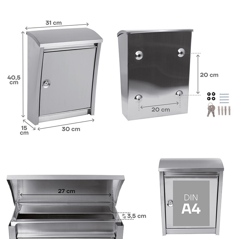 Urban Stainless Steel Large Capacity Outdoor Mailbox | ARREGUI
