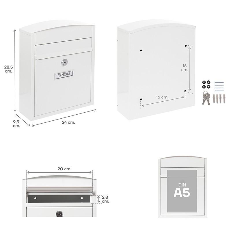 Compact Outdoor Mailbox Size DIN A5 | ARREGUI