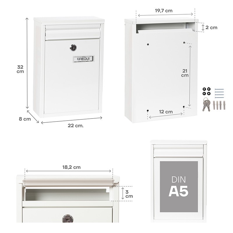 Zaguán Exterior Mailbox Size DIN A5 | ARREGUI