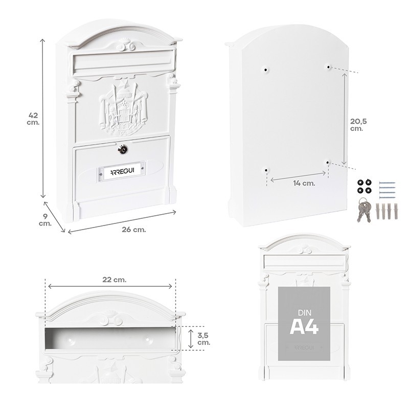 Residenza Cassetta Postale Esterna Formato DIN A4 | ARREGUI