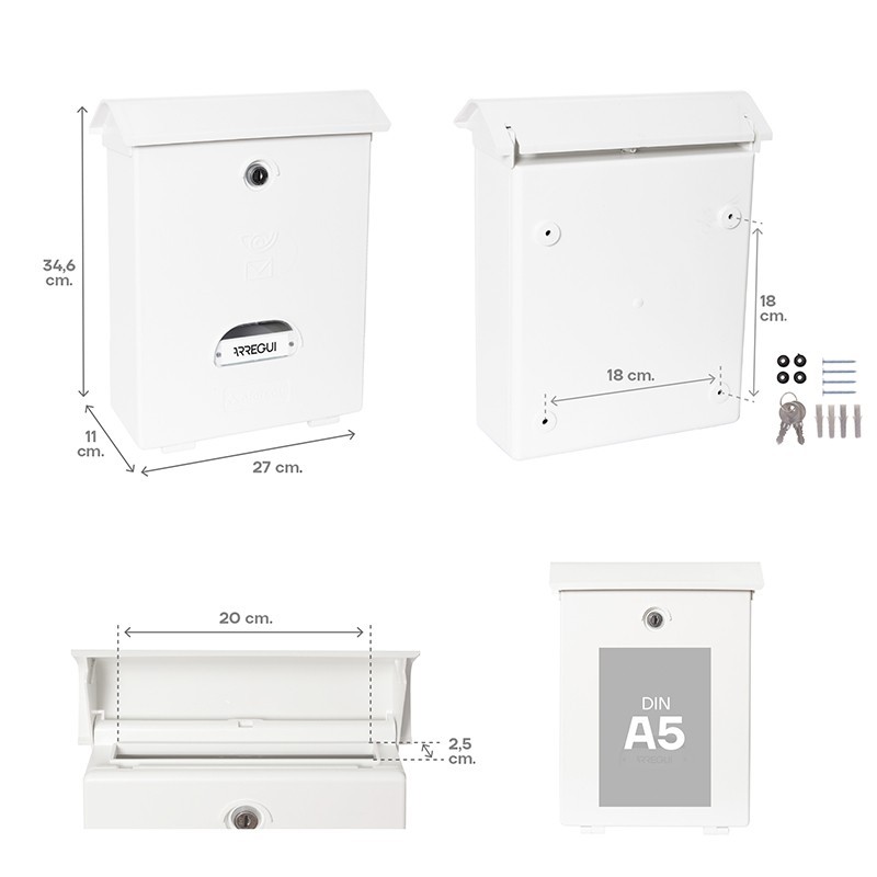 Classic Outdoor Mailbox Size DIN A4 | ARREGUI