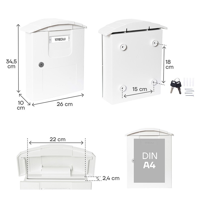 Costa Outdoor Mailbox Size DIN A4 | ARREGUI