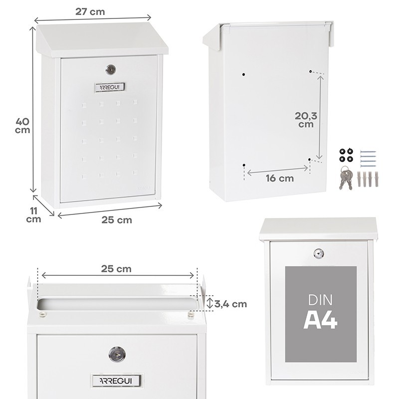 Premium Outdoor Mailbox Size DIN A4 | ARREGUI