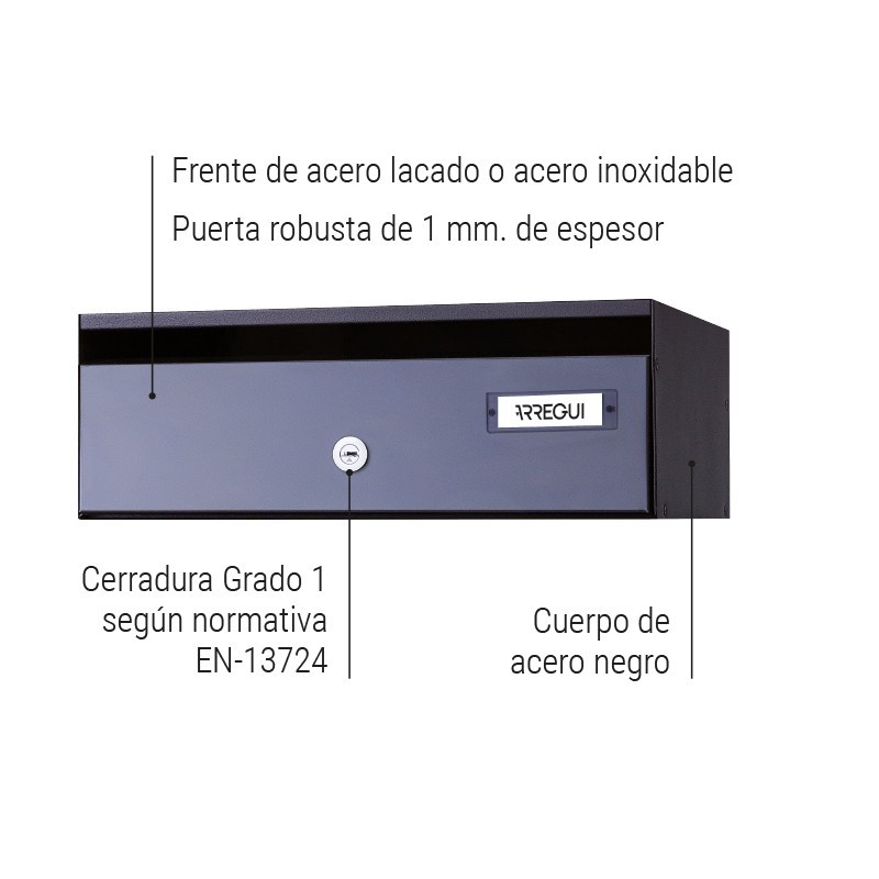 Adapta| Horizontal mailbox for interior Size DIN A4 and A5| ARREGUI