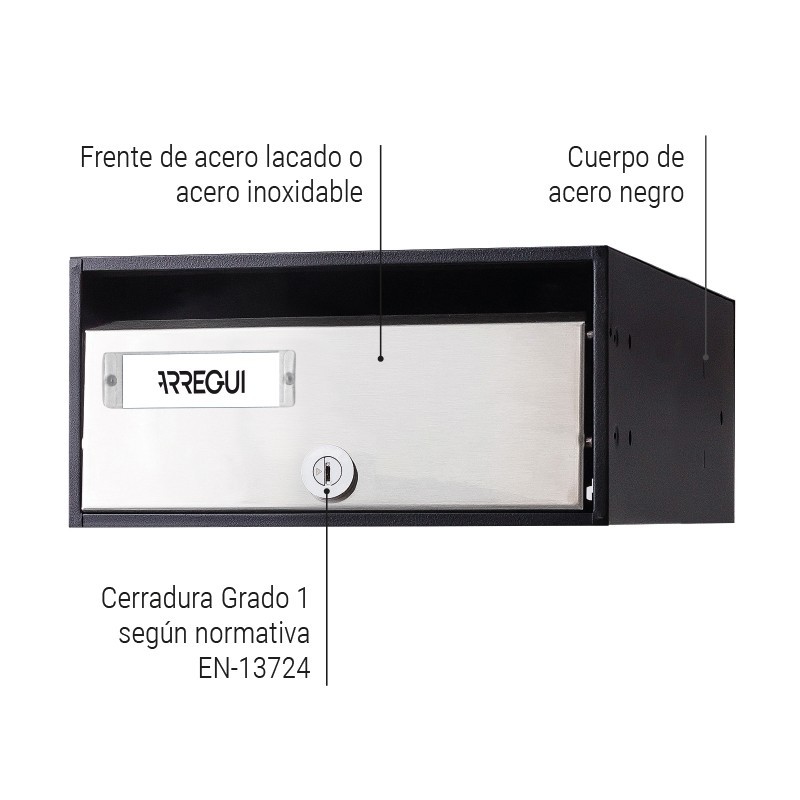 Mira Flat| Horizontal mailbox for indoor top opening| ARREGUI