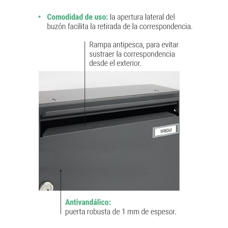 Habitat| Vertical mailbox for outdoor/indoor anti-vandal| ARREGUI