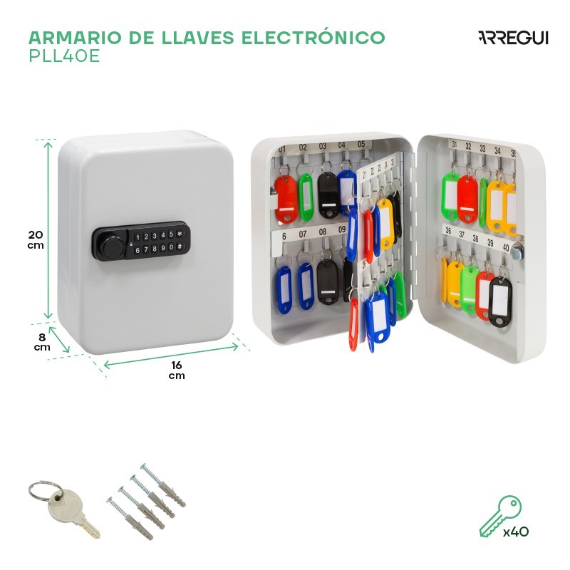 Electronic Key Cabinet 40 Keys Fixed Hooks | ARREGUI
