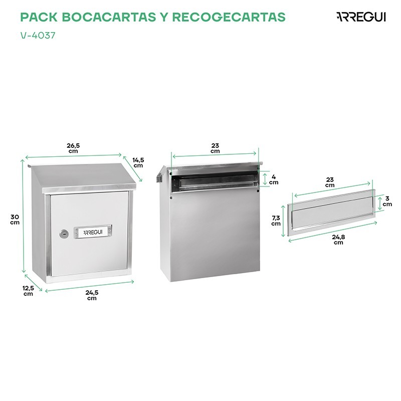 Bocacartas Pack plus Stainless Steel Letter Collector DIN A5 | ARREGUI