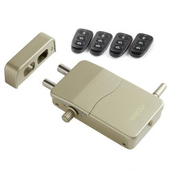 Serratura di Sicurezza Invisibile per Porta con Allarme Sonoro, Serratura Elettronica Interna per Porta, Apertura e Chiusura con Telecomando (4 telecomandi inclusi)