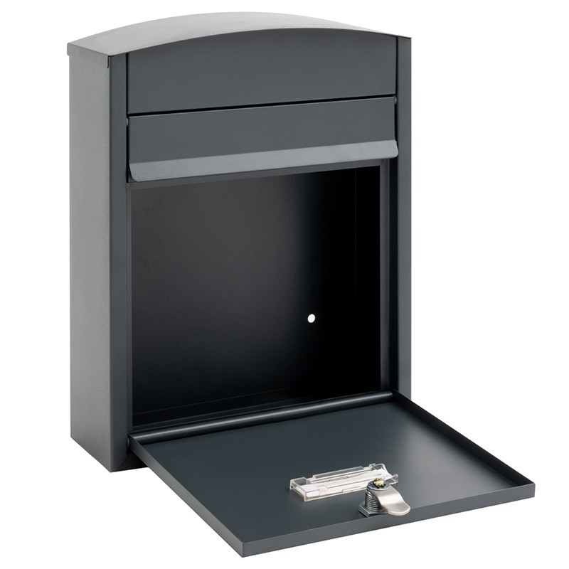 Compact Anthracite Outdoor Mailbox Size DIN A5 | ARREGUI