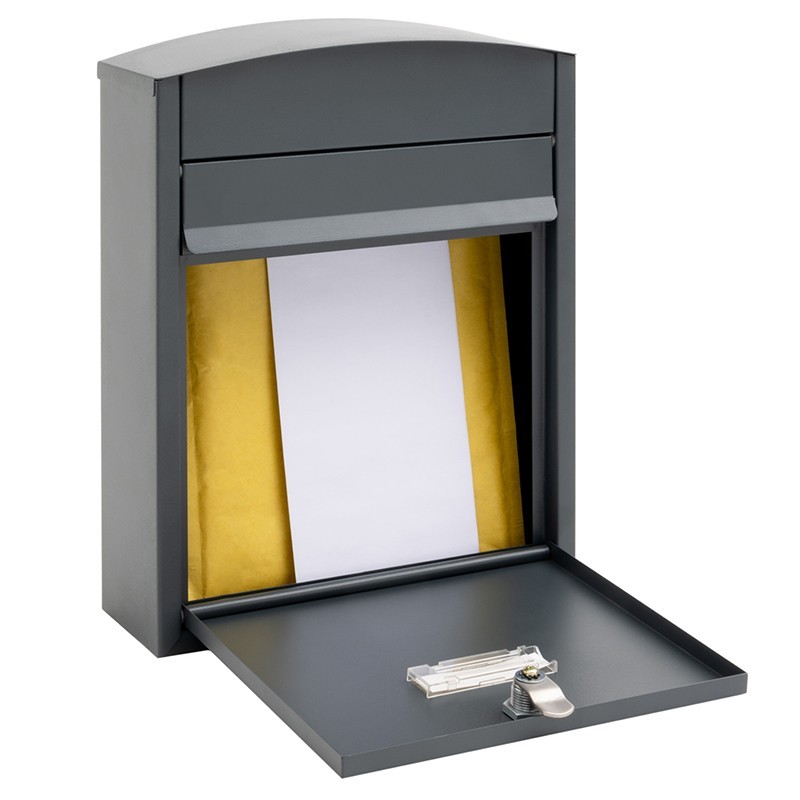 Compact Anthracite Outdoor Mailbox Size DIN A5 | ARREGUI