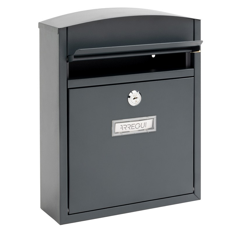 Compact Anthracite Outdoor Mailbox Size DIN A5 | ARREGUI
