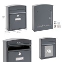 Compact Anthracite Outdoor Mailbox Size DIN A5 | ARREGUI