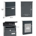 Linea Antracite Cassetta Postale Esterna Formato DIN A5 | ARREGUI