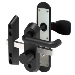 Duplex with Shield – Locking System for Storage Doors and Metal Doors, Security Solution with Integrated Bolt, Anti-drill Shield and Security Cylinder