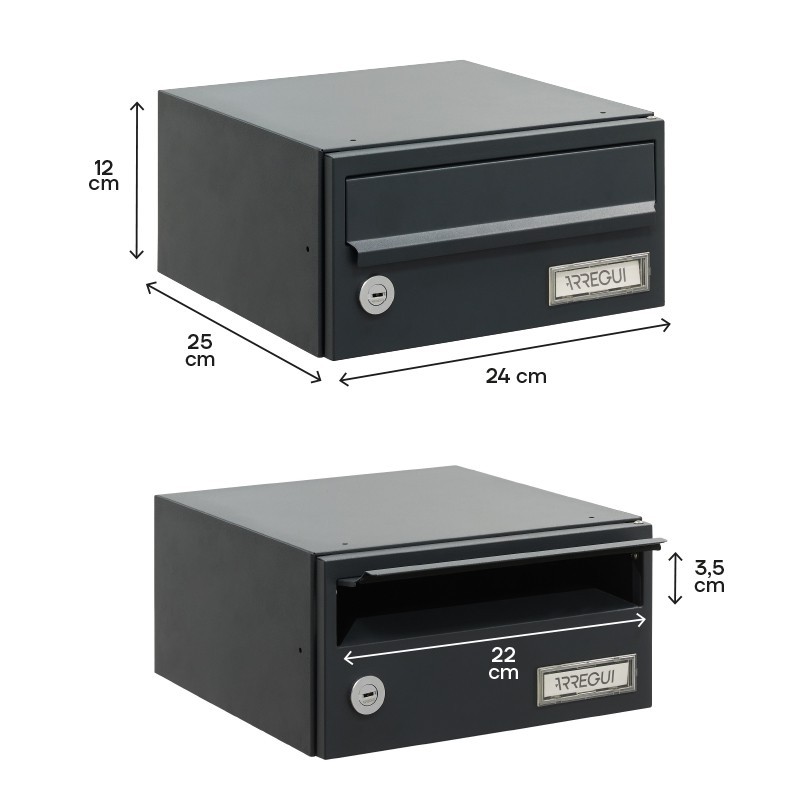 Slim 120x240x250 mm Corpo e Frontale Antracite | ARREGUI