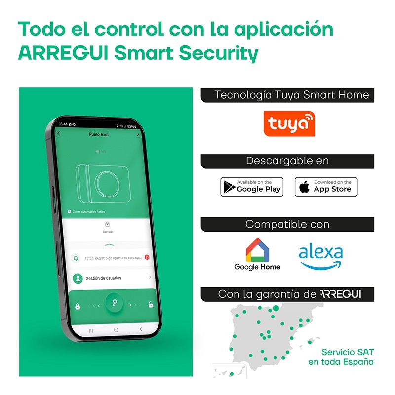 Cerrojo Invisible Intelligente Spin Up | ARREGUI