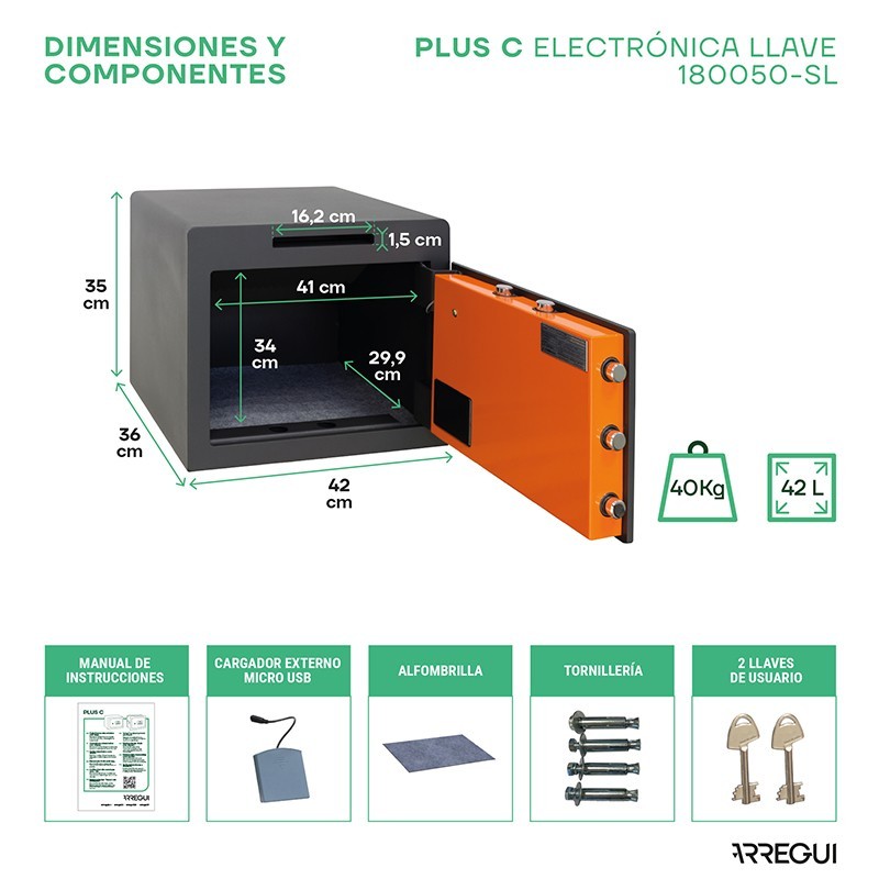 Cassaforte a sovrapporre Plus C con fessura | ARREGUI