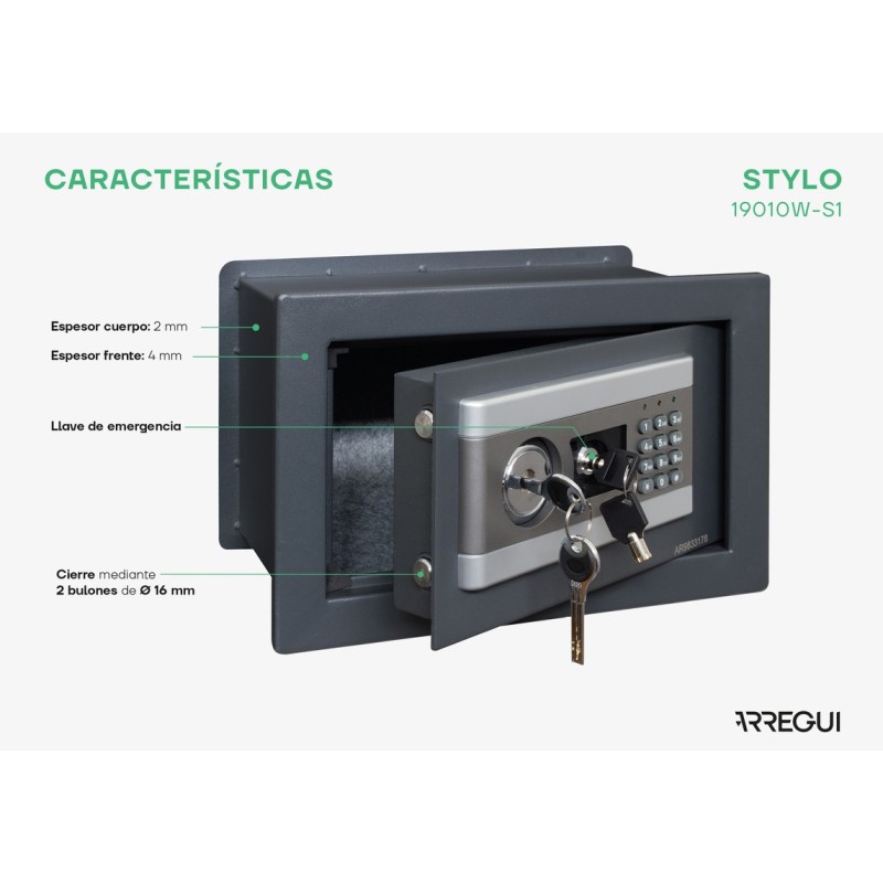 Cassaforte a Incasso Stylo Elettronica+Chiave | ARREGUI