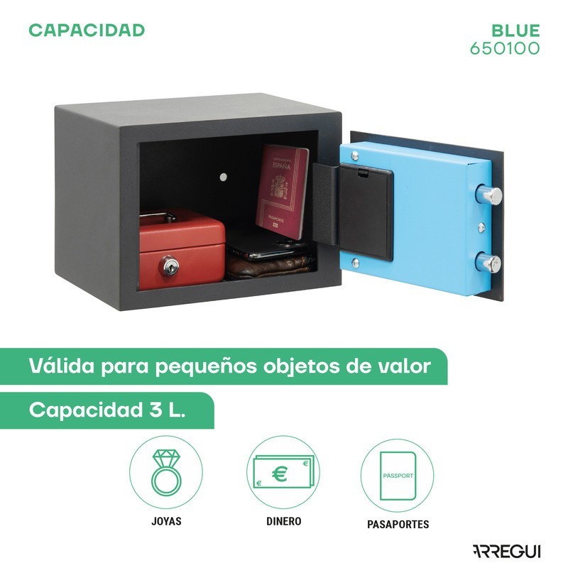 Surface-Mounted Blue Electronic Safe | ARREGUI