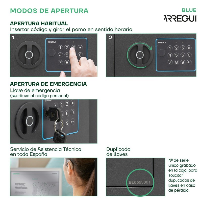 Cassaforte a muro Blue Elettronica | ARREGUI