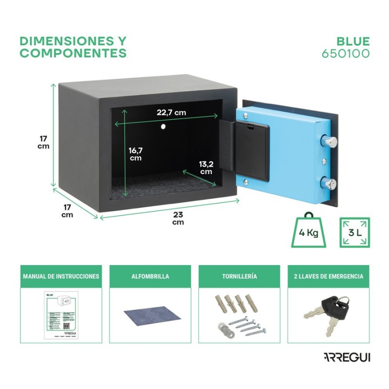 Cassaforte a muro Blue Elettronica | ARREGUI