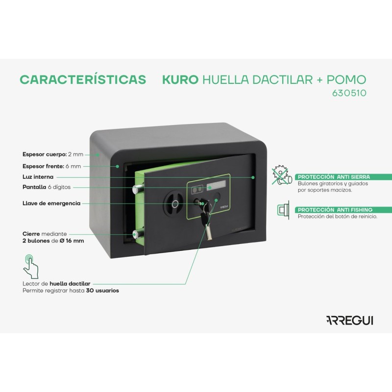 Cassa Forte a Incasso Kuro Fingerprint | ARREGUI