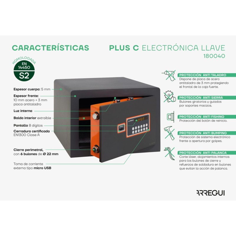 Surface-Mounted Plus C Electronic+Key Safe | ARREGUI