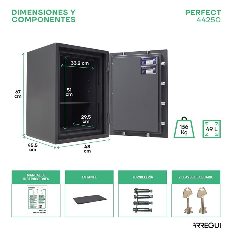 Surface-Mounted Perfect Grade 1 Safe | ARREGUI