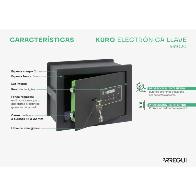 Built-In Safe Kuro Electronic+Key | ARREGUI