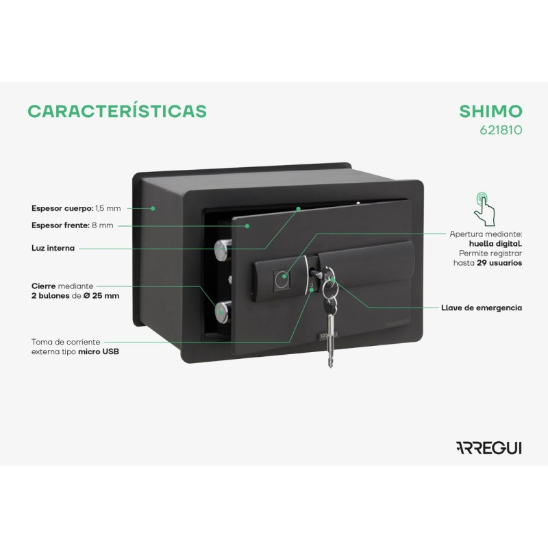 Built-in Shimo Fingerprint Safe | ARREGUI