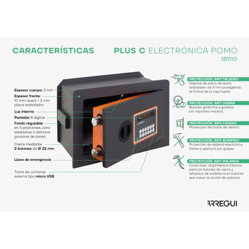 Recessed Plus C Electronic Safe | ARREGUI