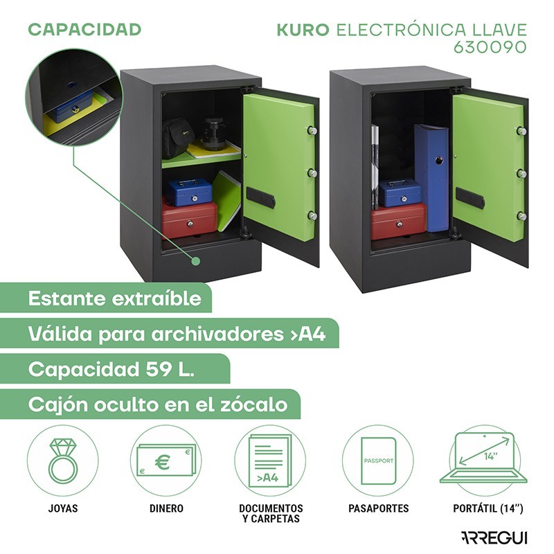 Surface-Mounted Kuro Safe with Base | ARREGUI