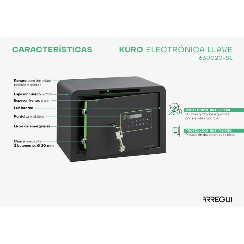 Surface-Mounted Kuro Safe with Slot | ARREGUI