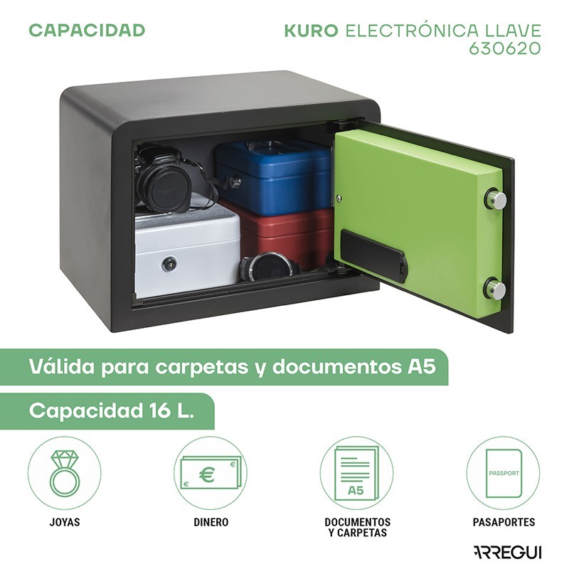 Cassaforte a sovrapporre Kuro Fingerprint+Chiave | ARREGUI